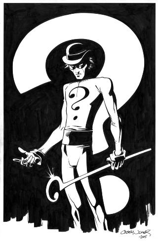 The Riddler - The Riddler in front of a question mark.