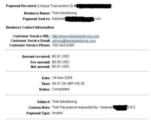 Payment proof-Trekpay - Here is the payment proof of trekpay. If you want to join trekpay, then the link is avaialble in my profile.