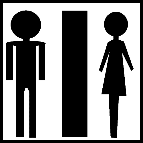 toilet - A brief picture of a man/woman toilet sign.