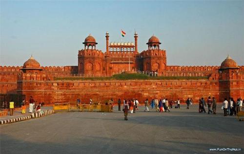 Red Fort - This is Red Fort which is located in New Delhi. It is from here the Prime Minister of India unfurls the National flag on India's Independence day.