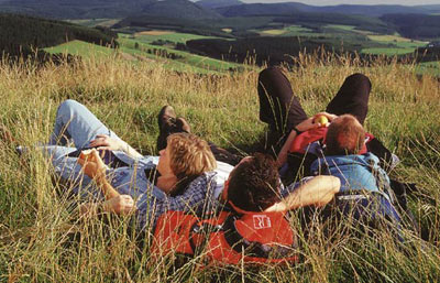 lay down - lay down in the grass and enjoy your life