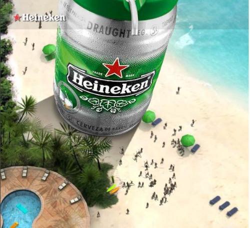 Giant Heineken beer - Heineken in beach