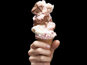 Ice cream - A hand holding a ice cream