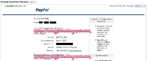 Triond: November 2009 payment proof - You can see here is my payment from Triond to me. Trionds is a program that accept article, picture, music and poem. Just submit and earn money continuously everyday. If you want to know more and join Triond program, copy and paste this link into you URL: Here the link - http://www.triond.com/rw/44607