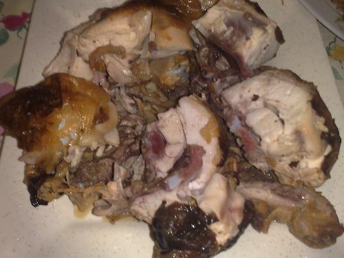 eating food - lechon manok