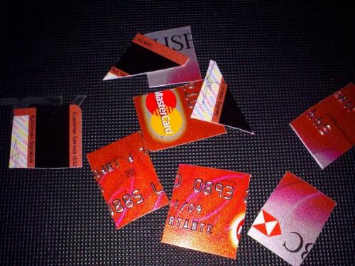 credit cards - torn credit cards