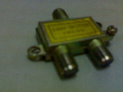 2Way splitter - This is 2way splitter. The purpose to to split to signals feed to our Television set. So, that it can distribute it into different TV in our home or in a hotel
