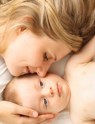 mother and baby - cute baby with his mother