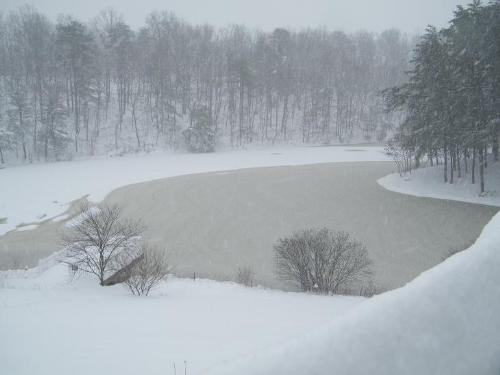 Snow on the lake - Beautiful! It's much nicer than anything I could do!