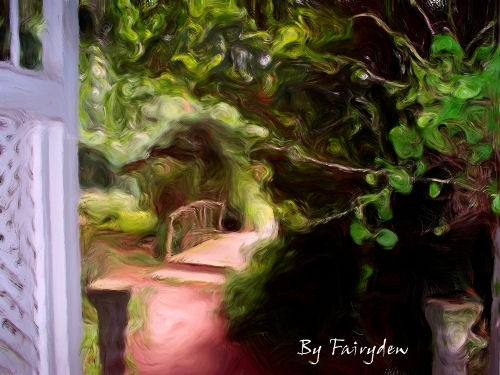 Photo Alter - Photo alter created from a photograph using Corel software, classical oil painting, http://smalldogs2.com/FairydewArt
