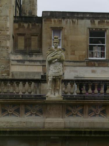 Roman Soldier - Statue 3 - Here is the third but not the final statue i photographed of a roman soldier at the only working roman bath in Bath town, England.