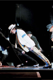 Micheal Jackson's 45 degree anti-gravity lean - This one of MJ's lean pictures. It's hard (and impossible!) to do the lean without a special shoes.