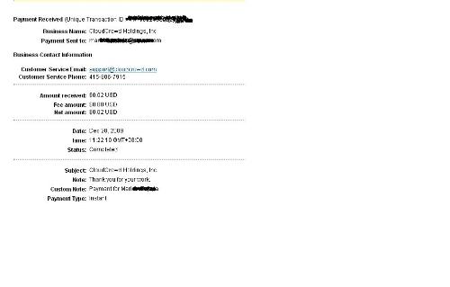 payment proof - I got my first payment today! :)