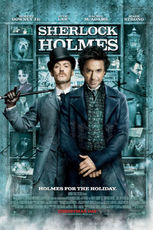 sherlock - a movie poster for Sherlock Holmes with Robert Downey Jr. an Jude Law