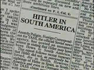 Hitler in South America - Hitler in South America. Taken from a newspaper. One of the evidences that Hitler did not kill himself in Berlin's bunker.