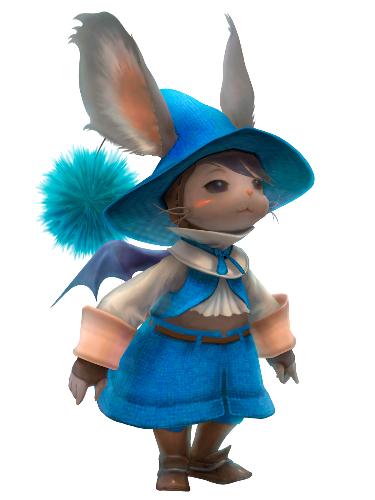 Hurdy - by far, my favorite of the 6 moogle siblings. so cute, i love the blue pompom and the expression on his face!! gurdy's twin brother, they are the youngest of the brood.