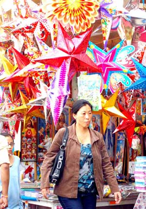 Christmas stars - Christmas stars in the market of Northeast India.