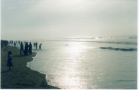 Puri - The sea looks very beautiful in the sunset.