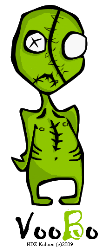 VooBo - It's an original character I created for my T-shirt. His name's VooBo because he's a boy who happens to be a voodoo doll. Scary but cute. I just adore this design for it's simplicity.