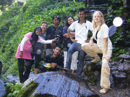 With My Best Friend - This photo was taken at the time of the waterfall cipendok along with Mrs.Shila from USA and Mrs. Wendy from the Dutch.in international Workcamp activities