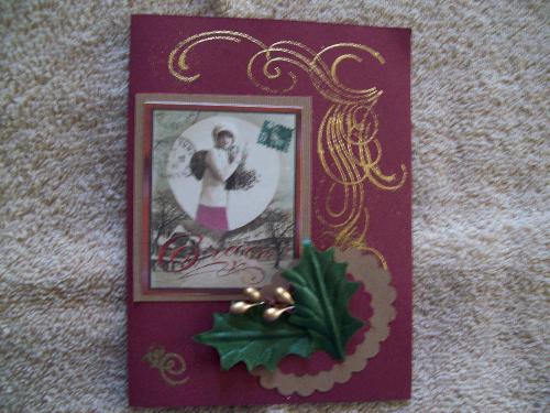 Handmade Victorian card - Vintage cut I made into a card.