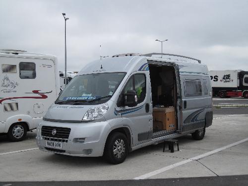 My Pride and Joy! - Our Trigano Tribute Camper van, parked on a service station near Munich. We did 2,500 miles on that particular trip.