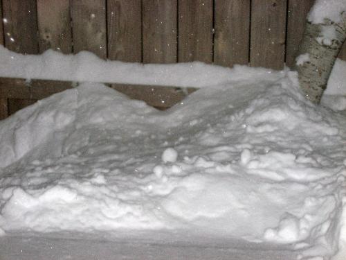 Snow piling up - I&#039;ll be out of room soon for all the snow.