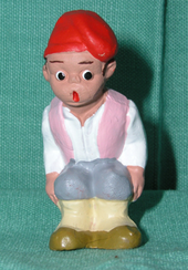 El Caganer - from the front! - The Catalonian defecating shepherd - a feature of almost every Belen in Spain.