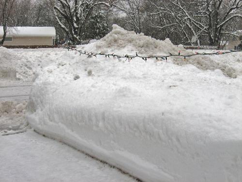 A little snow - Just a small pile of snow in my yard here in Minnesota.