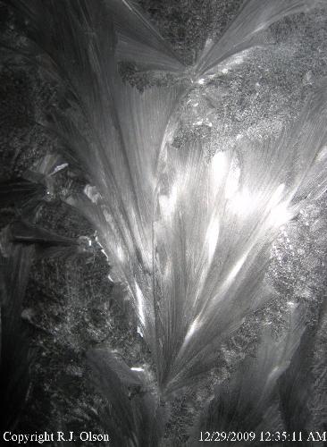 Black and White Ice Crystal - Just another nice ice crystal on my windows I photographed.