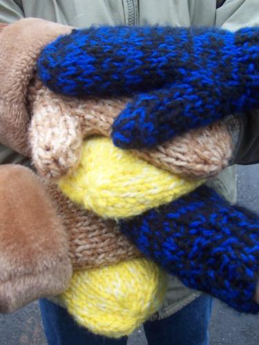 Three Pair Of Mittens - Hand over fist...the best Christmas Gift of All.