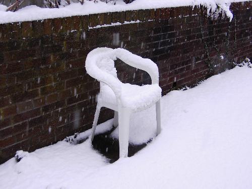 snow -  chair in the winter
