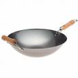 wok - a wok that is a type of frying pan which usually requires more oil than a non-stick pan. however this type of pan requires lesser oil than a regular flat pan in frying and delivers tremendous results both in flavor and kind of fried food cooked based on its crispiness solely from its shape.