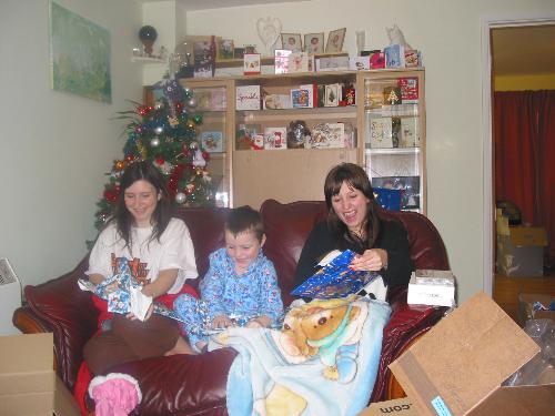 Boxing day with all three of mine looking excited  - Boxing day with all three of mine looking excited opening presents