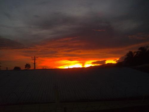 sunset after a stormy day - After raining for two days straight, I was able to take a photo of the sunset just when the clouds were finally starting to clear.