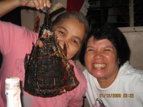 Aunt Amelia and Mom - 2010 New years eve, so yummy isn't?