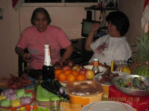 just mom and my aunt - still during new year's eve at Davao City