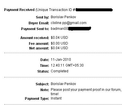 Clixline 2nd payment - My 2nd payment from Clixline