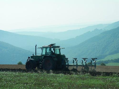 crop field - tractor in a crop field