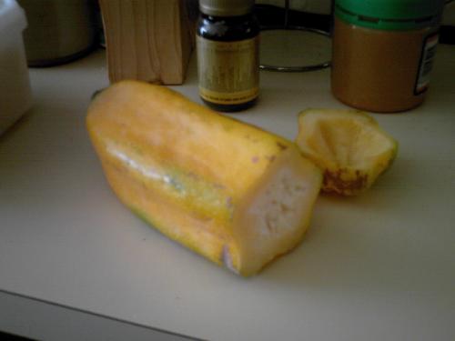 ripe babaco cut open - ripe yellow babaco cut open ripe babaco cut open - ripe yellow babaco cut open