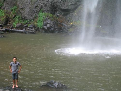cool :D at the bottom of cimahi waterfall - another pic of cimahi waterfall, everyone who visit this place will feel the aura of tropical forest!! very refreshing