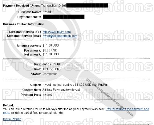 MyLot Payment Proof - Received first payment ! :)
