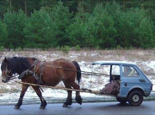 nice horse ride - It has only one horse power:)