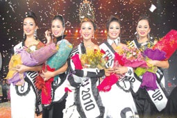 beauty queens - winners of a local beauty contest