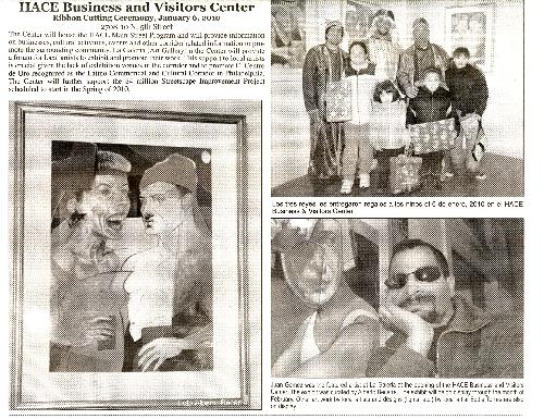 HACE Art Opening..Article in the Latino news paper - Featured Artist in HACE'S new head quarters in 5th and Leigh North Philadelphia.
