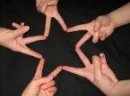 starfriends - five friends making a star with their fingers... and they call themselves .. starfriends
