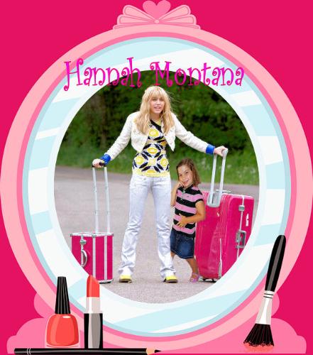 my granddaughter with hannah montana  - my grandchildren wanted me to make them pictures with their favoirte singer I used paint shop pro they then had them printed out and went and made posters for their rooms