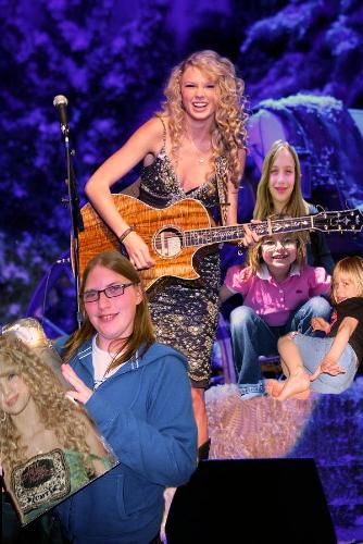 my granddaughters with taylor swift  - edited with paint shop pro