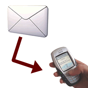 sms - The picture shows an SMS entering a cell phone. Is it a message from our friend or from somewhere else?