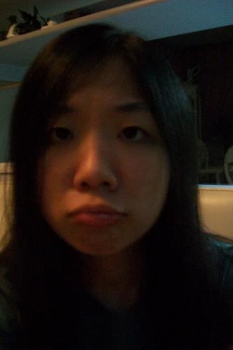 pout! - I like making funny faces when I take pics of myself and the best facial expression I can come up with is my pouting face! XD